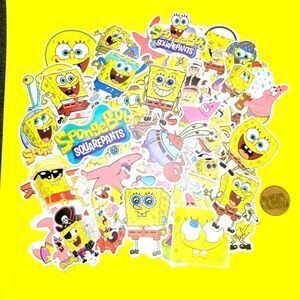 50Pcs Brand New Spongebob Waterproof Stickers